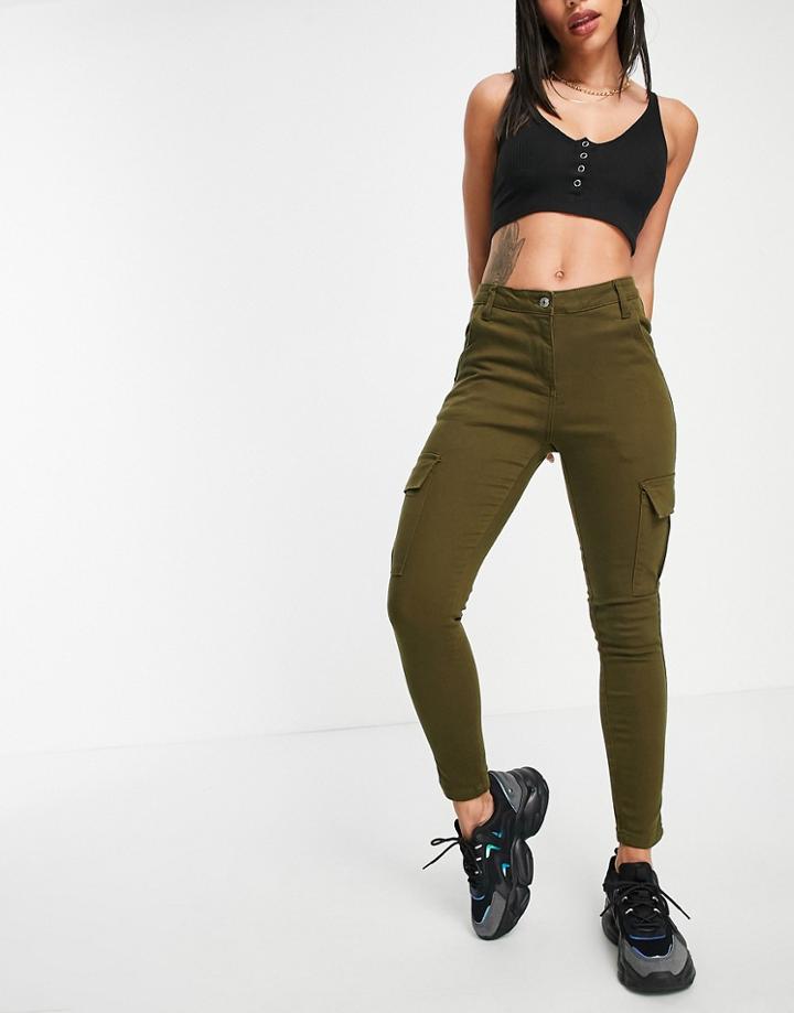 Parisian Khaki Skinny Jeans-green
