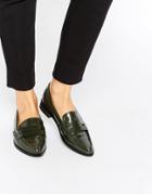 Asos Magic Touch Pointed Flat Shoes - Green