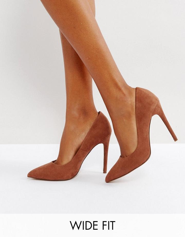 Asos Paris Wide Fit Pointed High Heels - Brown