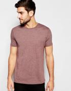 Asos T-shirt With Crew Neck In Brown Marl - Bitter Choc