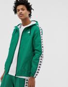 Kappa Banda Dawson Rain Jacket With Sleeve Taping In Green - Green