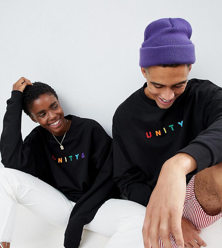 Asos Design X Glaad & Oversized Sweatshirt With Embroidery