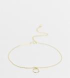 Kingsley Ryan Curve Bracelet With Circle Charm In Sterling Silver Gold Plate