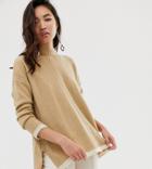 River Island Sweater With Contrast Tipping In Beige - Beige