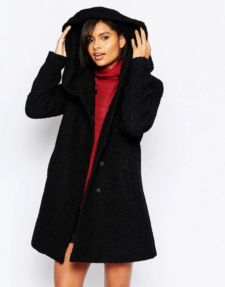 Vila High Neck Coat - Black