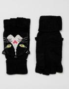 Yumi Fingerless Cat Gloves - Black