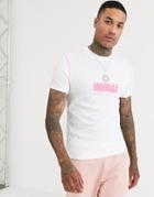 Asos Design T-shirt With Contrast Stitching And Text Print