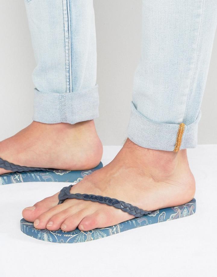 Gandys Flip Flops X Liberty Print Floral - Blue
