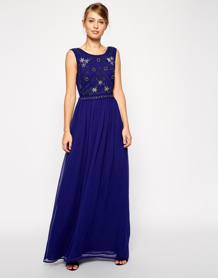 Asos Embellished Shell Maxi Dress - Nude $59.00