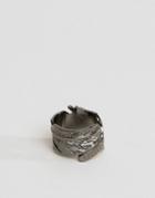 Icon Brand Feather Ring In Gunmetal - Silver