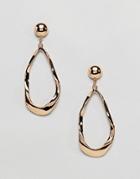 Monki Abstract Drop Hoops - Gold