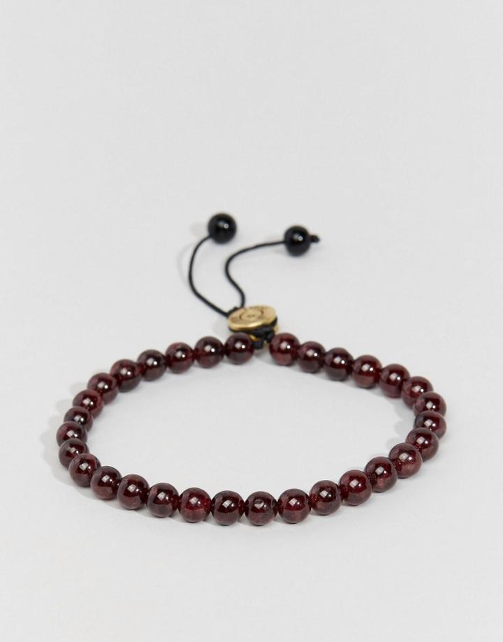 Lovebullets Garnet Bullet Beaded Bracelet In Semi Precious Stone - Red