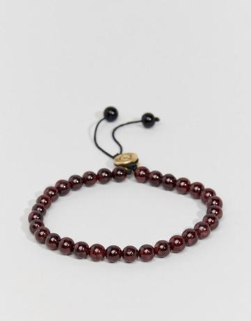 Lovebullets Garnet Bullet Beaded Bracelet In Semi Precious Stone - Red