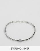Fashionology Sterling Silver Star Detail Bracelet - Silver