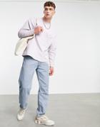 Asos Design Organic Oversized Sweatshirt With Pocket Detail In Purple - Part Of A Set