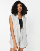 Topshop Relaxed Vest In Pale Blue - Part Of A Set