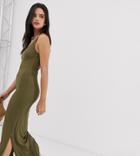 River Island Bodycon Midi Dress In Khaki - Green