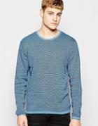 Jack & Jones Knitted Sweater In Mixed Yarns - Imperial Blue
