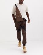 Asos Design Two-piece Cross Body Harness Bag In Brown