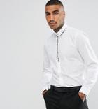 Noose & Monkey Skinny Smart Shirt With Studs - White