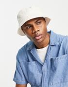 Asos Design Cotton Bucket Hat In Ecru-neutral
