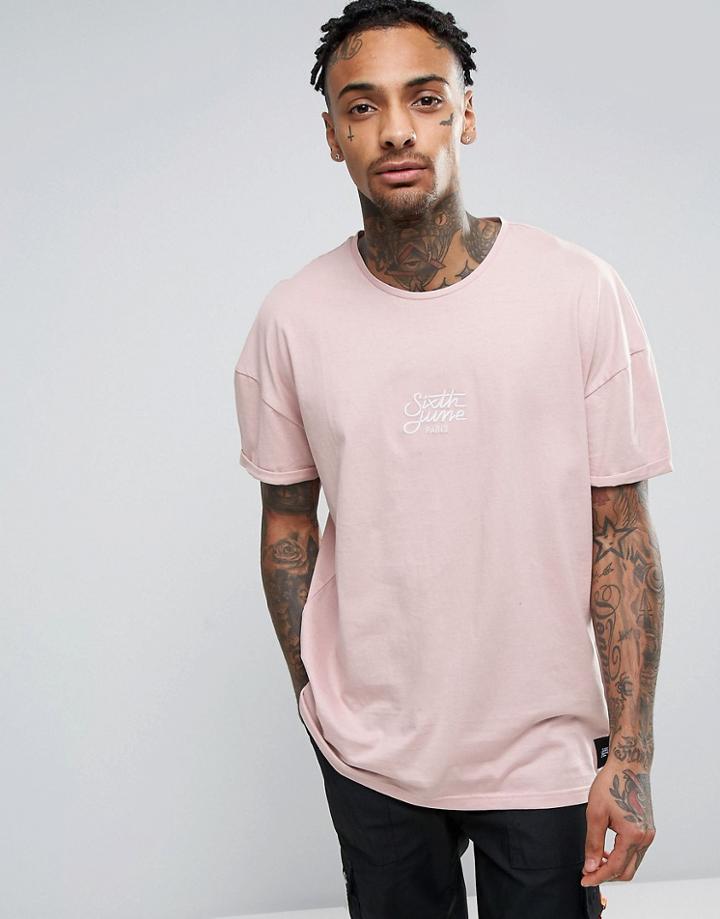 Sixth June Oversized Logo T-shirt - Pink