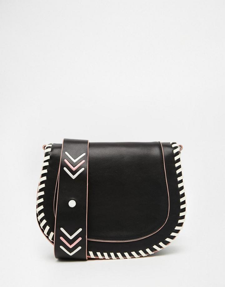 Asos Saddle Bag With Whipstitch Detail - Multi