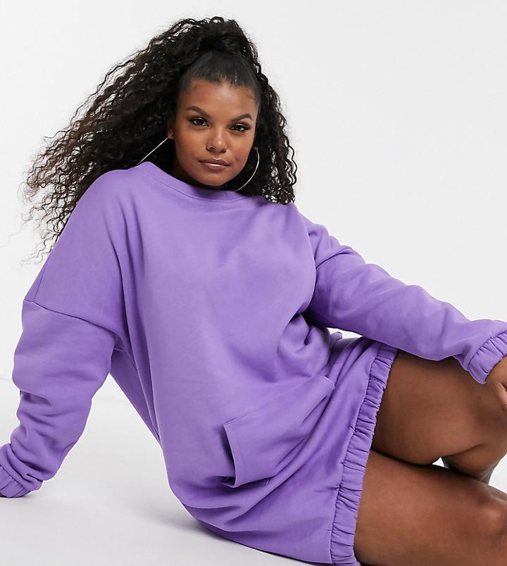 Asos Design Curve Organic Front Pocket Sweat Dress