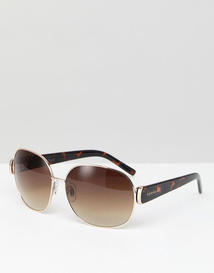 Carvela Retro Style Sunglasses - Brown