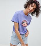 Adolescent Clothing T-shirt With Mouth Graphic - Purple