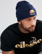 Ellesse Beanie With Large Logo In Navy - Navy