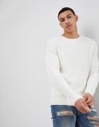 Pull & Bear Knitted Sweater In White - White