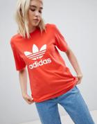 Adidas Originals Trefoil Logo T-shirt In Red - Red