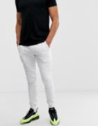 Asos Design Super Skinny Sweatpants In White Marl - White
