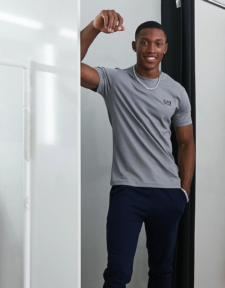 Armani Ea7 Core Id Logo T-shirt In Gray