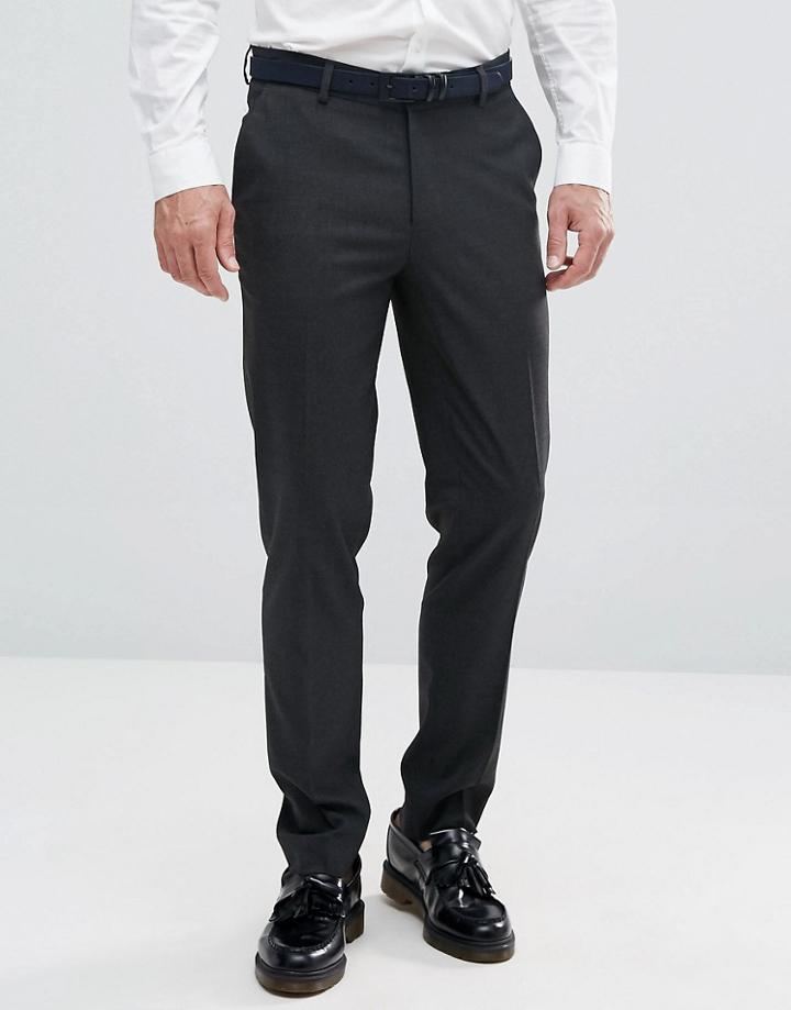 Asos Skinny Smart Pants In Charcoal - Gray
