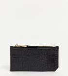 My Accessories London Exclusive Mock Croc Purse 7 Card Holder In Black