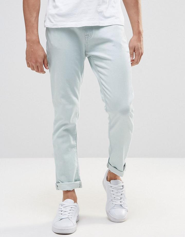 Pull & Bear Slim Fit Jeans In Lightwash Blue - Light Blue
