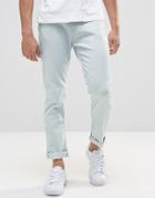 Pull & Bear Slim Fit Jeans In Lightwash Blue - Light Blue