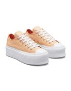 Converse Chuck Taylor All Star Ox Lift 2x Hybrid Shine Canvas Platform Sneakers In Light Twine-white