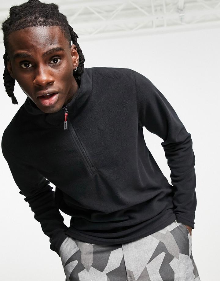 Surfanic Thermal Zip Neck Micro Fleece Top In Black