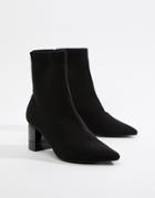 Pull & Bear Point Toe Ankle Boot In Black - Black