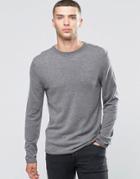 Sisley Fine Knitted Sweater With Reverse Seam Detail - Gray