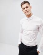 Asos Design Smart Sretch Slim Check Shirt With Contrast Collar And Cuff - Pink
