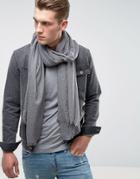 Asos Lightweight Blanket Scarf In Gray Marl - Gray