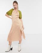 Asos Design Mixed Spot Midi Tea Dress-multi
