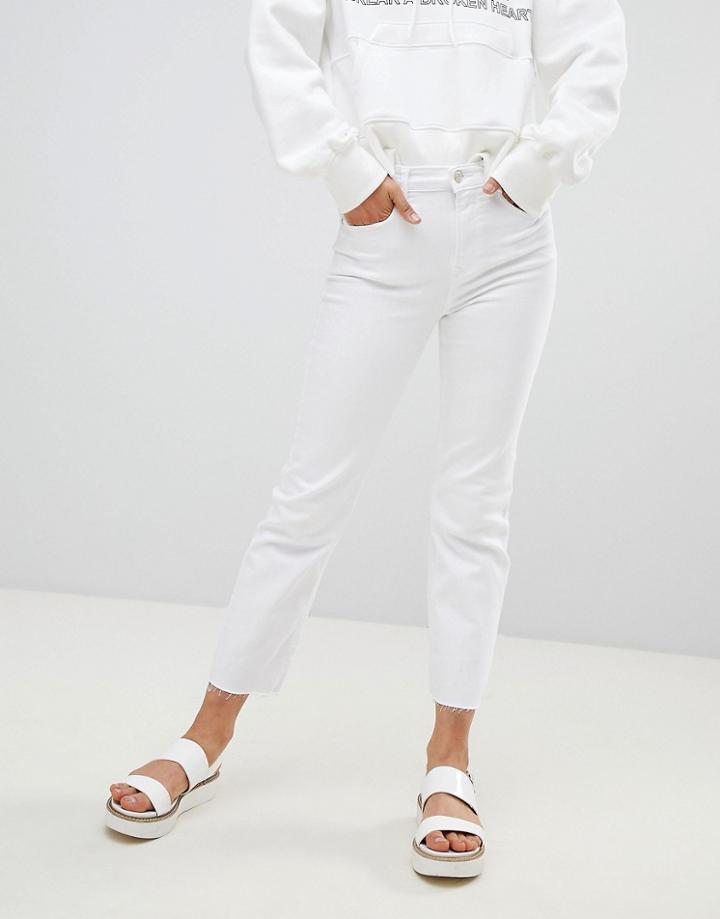Stradivarius Straight Fit Jean - White