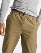 Selected Homme Nylon Drawstring Pants In Khaki-green