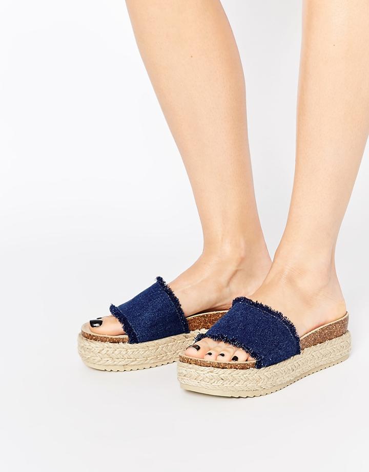Asos Future Zone Espadrille Sandals - Denim