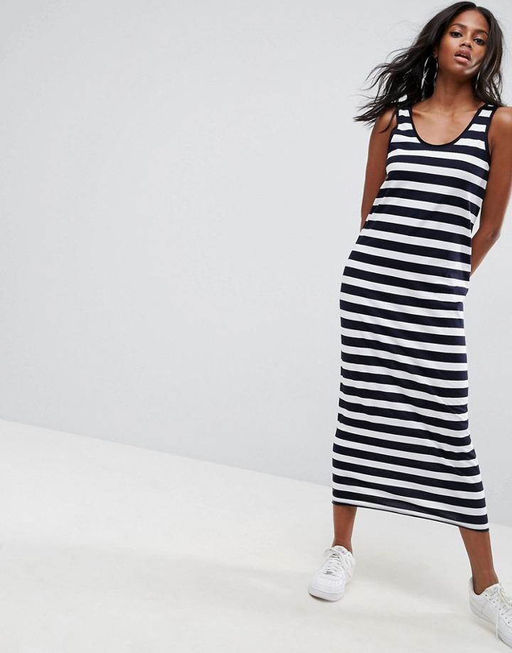 Asos Ultimate Maxi Tank Dress In Stripe - Multi